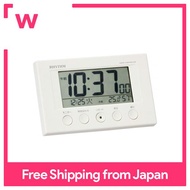 Alarm clock radio wave watch with thermometer and hygrometer fitwave smart white rhythm watch 8RZ166SR03