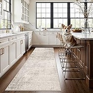 Hallway 3x8 Washable Runner Rug: Abstract Stain Resistant Entryway Kitchen Area Rugs Farmhouse Soft 