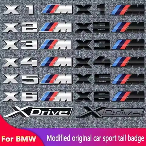 3D ABS Car Rear Trunk Logo X1 X3 X4 X5 X6 X7 M Emblem Badge for BMW M E84 F48 F49 F10 F30 E46 E60 F3