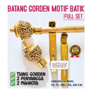 Batik Motif Curtain Rod Full Set size 50CM 75CM 100CM (1M) 150CM (1.5M) 200CM (2M) Decade