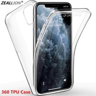 Zeallionสำหรับ [Apple iPhone 5 6 6S 7 8 Plus X Xs Max 11 Pro Max] เคส 360 องศาFull Cover Soft Clear Silicone Transparent Phone Case