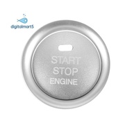 2Pc Set Silver Aluminum Keyless  Push  Button & Surrounding Decoration Ring for  3 6 -3 -5 -9 MX-5 W