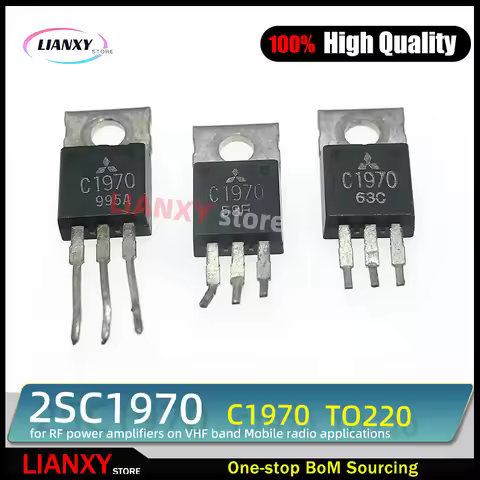 2SC1970 C1971 ( 5PCS / original ) NPN RF POWER TRANSISTOR for RF power amplifiers on VHF band Mobile