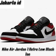 Borong Meriah Sepatu Nike Air Jordan 1 Retro Low Pria Wanita Black Toe