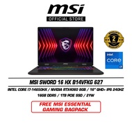 MSI Sword 16 HX B14VFKG 627 (16" QHD+ IPS 240Hz/I7-14650HX/16GB DDR5/1TB SSD/Nvidia RTX4060/Win11)