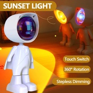 Battery Astronaut Robot Rainbow Projection Sun Lamp Table Night Light Sunset Lamp Infinite Dimming Bedroom Atmosphere Light