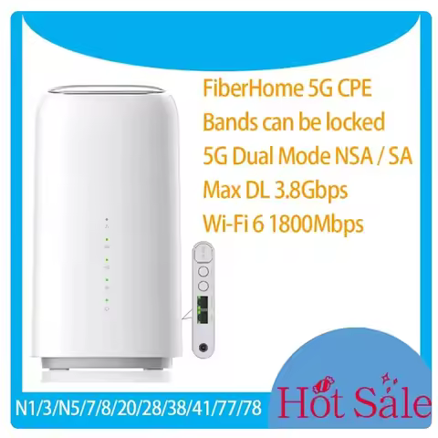 New Unlocked FiberHome LG6121F 3.8Gbps Wi-Fi 6 AX1800 2.4/5GHz 4G LTE Cat19 NSA+SA 5G CPE Home Sim C
