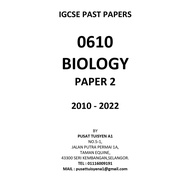 IGCSE PAST PAPER BIOLOGY EXTENDED 0610 [YEAR SELECTION] [2010 - 2023]