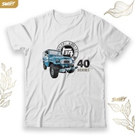Blue Toyota Landcruiser Fj-40 Land Cruiser Fj 40 Fj40 Offroad Tshirt Microfiber Jersey