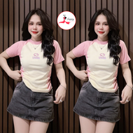 Áo Thun Ôm Body Nữ Borip Baby Tee 35~55kg Phối Thân Tôn Dáng Cotton Mềm Mịn Co Giãn Thoáng Mát (Mã T