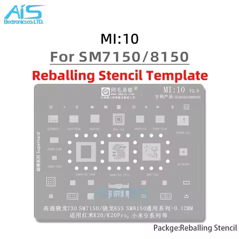 Amaoe MI10 BGA Reballing Stencil For XIAOMI 9 K20 Pro K20Pro SM7150 RAM SM8150 CPU PM7150 PM8150 PM7