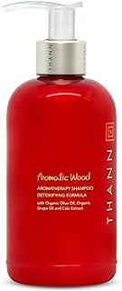 Thann Aromatic Wood Aromatherapy Hair Shampoo for Men and Women - Detoxifying Shampoo with Organic Olive Oil, Grape Seed Oil and Coix Extracts, Silicone &amp; Paraben Free, Fresh Scent, 250 ML (8.5 Fl Oz)