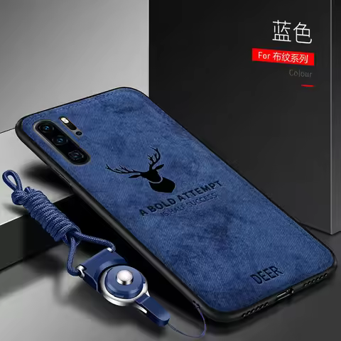 For Huawei P30 P20 Pro Case Soft Silicone+Hard fabric Deer Slim Protective Back Cover Case for huawe