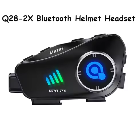 Q28-2X Motorcycle Bluetooth Helmet Intercom Waterproof Headset With 1080P HD Driving Recorder Wirele
