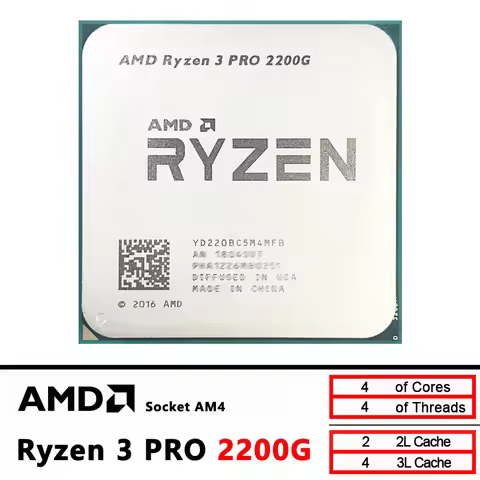AMD Ryzen 3 PRO 2200G R3 PRO 2200G R3 2200G 3.5 GHz Used Quad-Core Quad-Thread CPU YD220BC5M4MFB Soc