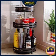🍋 2/3 Tier Rotating Kitchen Spice Rack Seasoning Bottle Organizer Kitchen Rak Rempah Ratus Serbaguna