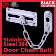 BLACK HARDWARE Stainless Steel Security Slide Safety Door Lock Chain Bolt Selak Rantai Kunci Pintu Kayu Bilik Hotel 門鎖扣室