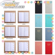 BUTUTU 2024 Agenda Book, A6 Pocket Diary Weekly Planner, Portable with Calendar To Do List English Notepad School Office