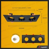 SINGLE DOUBLE TRIPLE EYEBALL FITTING GU10 BULB HOLDER REPLACEABLE BULB EYEBALL LIGHT CASING