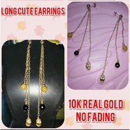 DANGLING 10K GOLD LONG EARRINGS