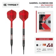 Target Darts Gabriel Clemens 95K 95% Tungsten Dart Set | Steel Tip 21/22/23g or Soft Tip 19g | K-Fle