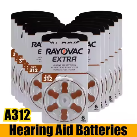 6-60PCS Rayovac Hearing Aid Batteries 1.45V 312 312A A312 PR41 Zinc Air Battery For BTE CIC RIC OE H