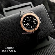 BALMER | 8141G BK-4 Classic Automatic Sapphire Men's Watch with 50m Water Resistant Black Silicon Strap Rose Gold Bezel