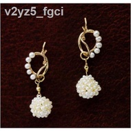 ┋❒❦agete Akado 19 winter 10k gold pearl earrings with pearl string pendant soso rabbit Japan purchas