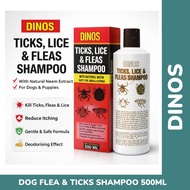 ZULPET DINOS Dog Flea Shampoo 500ML | Kill Ticks, Lice & Fleas