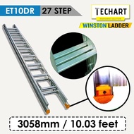Original WINSTON ET10DR 27 Rungs Premium Aluminium Triple Pole Ladder with Sirim