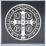 Saint Benedict Medallion San Benito Medalla Vinyl Decal Sticker Car Truck SUV Waterproof (White, 5.8