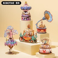 Ruoke Music Box Music 3diy Wooden Puzzle Enlightenment Boys Girls Three-Dimensional Puzzle Puzzle Va