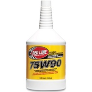 RED LINE SAE 75W90 GL-5 FULLY SYNTHETIC GEAR OIL FOR HYPOID LIMITED SLIP DIFFERENTIALS 1QT (946ML)