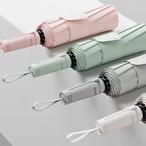 Automati Umbrella Mechanical Cyber Style, UV Protection Sun Umbrella Man Windproof 10 Ribs, Black Co