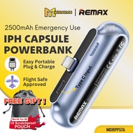 REMAX Travel Flight Mini Capsule 2.1A Powerbank 2500mah Portable Pawer Bank Original Kecil MDRPP576