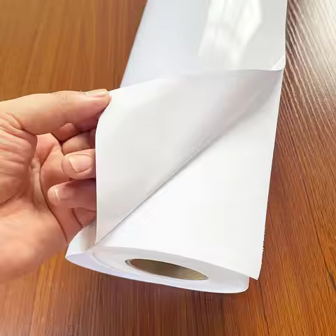 42in*50m Good Quality Eco Solvent Vinyl Sticker Material With White/Transparent Surface For UV Eco S