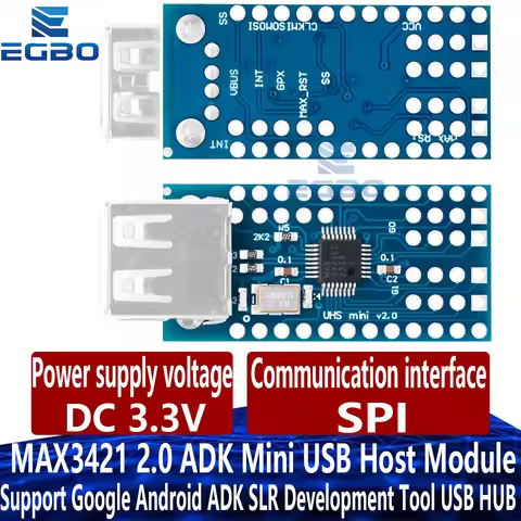 MAX3421 2.0 ADK Mini USB Host Module: Google Android ADK Supported, SLR Development Compatible – 3.3