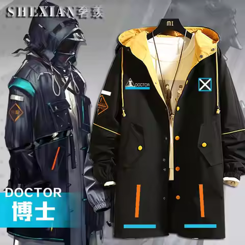 Game Arknights Doctor Windbreaker Sweater Manga cosplay Long Sleeve Male Hooded Arknights jacket clo