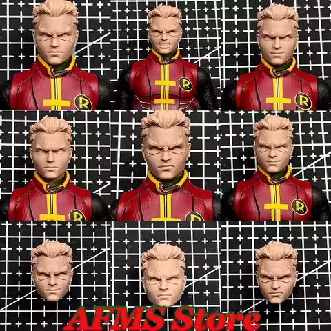 Unpaint 1/12 Men Soldier Damian Wayne Robin Head Sculpt Batman Series Fit 6" Mcfarlane /Shf /Mezco /