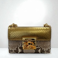 JY0380-GUCCI包包 Padlock 金色蟒蛇皮Shoulder Bag金屬鎖釦下蓋鏈包 409487