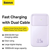 【CCC Certified】Baseus 22.5W 3C Dual Cable Power Bank 10000mAh Super Large Capacity Fast Charging
