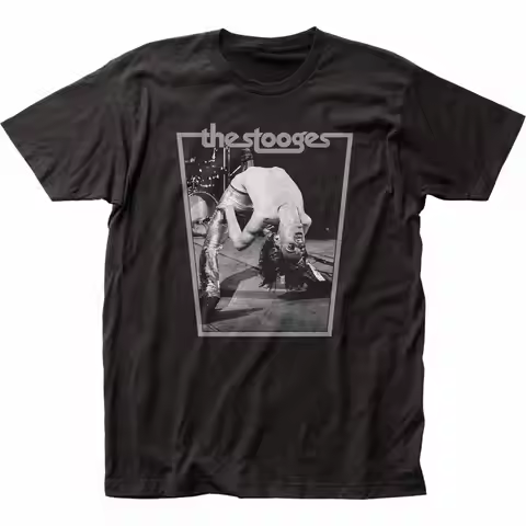 Iggy Pop Bend T Shirt Mens Licensed Rock N Roll Music Band Stooges Black