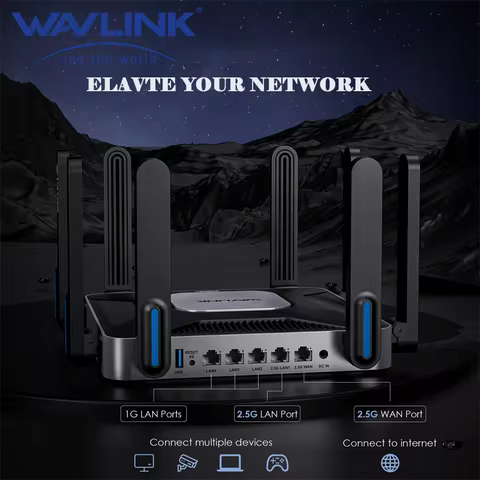 WAVLINK Dual-Band Wireless Router 6000Mbps 5GHz 2.4GHz WiFi 6 Gigabit Router with 8x5dBi Antennas Su