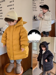Jaket Budak Perempuan Korea, Anak-Anak, Bebek Putih, Setan Kecil, Pakaian Musim Sejuk Bayi Panjang, Jaket Budak Lelaki Tebal, Kot Luar