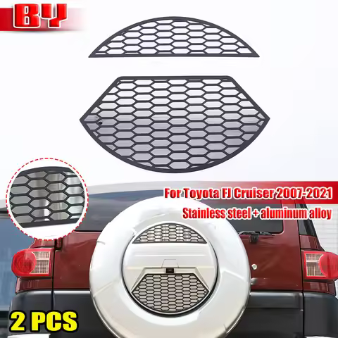 For Toyota FJ Cruiser 2007-2021 Car spare tire cover decorative patch Stainless steel + aluminum all