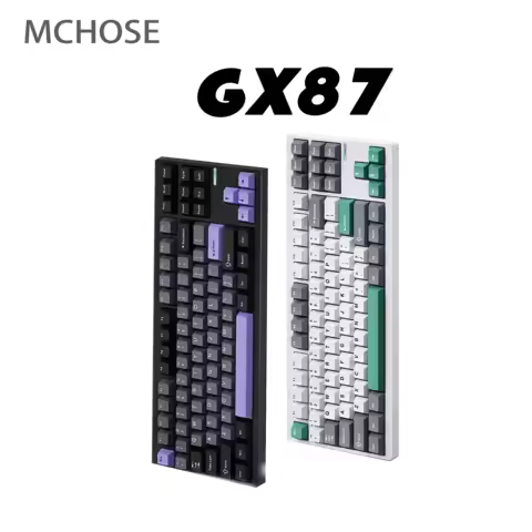 Mchose Gx87 Aluminum Custom Mechanical Keyboard Tri-Mode Wireless Bluetooth 88 Keys Pc E-Sports Gami