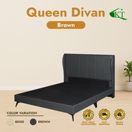 KT Furnitu: Premium Wing Back Divan Queen Bed Frame Bed Base Katil Queen Bed Furniture Murah Queen B