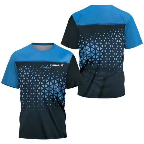 2024 Triangle Fragment Men's Table Tennis T-Shirt Men's Badminton Tennis T-Shirt Men's Quick Drying 
