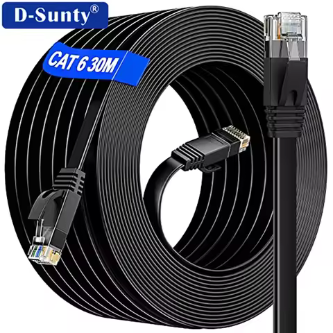 5M 10M 15M 20M 30M Ethernet Cable Cat 6 Flat Long High Speed Network Cable Rj45 Connectors for Route