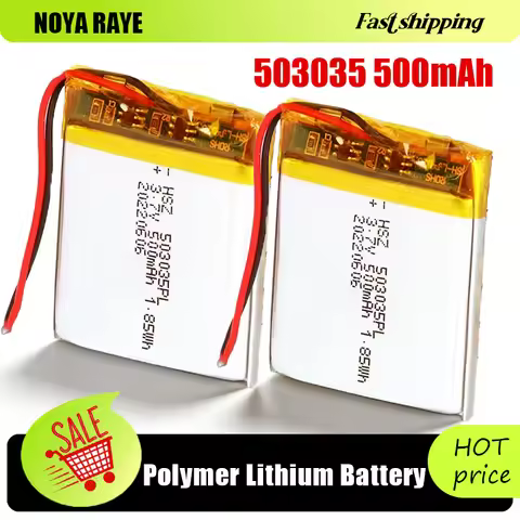 3.7V 503035 500mAh Rechargeable Battery Gps Polymer Lithium Battery For LED Light Driving Recorder R